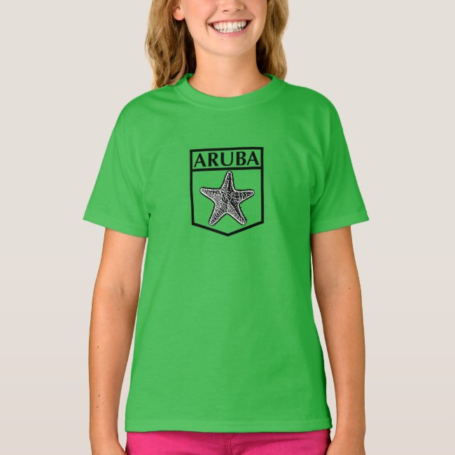 Aruba Island Design -Girls' American Apparel Fine  T-Shirt