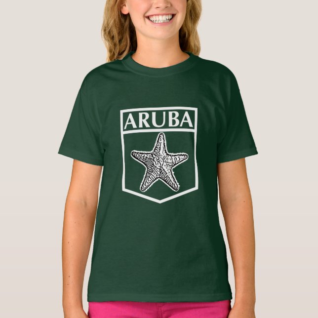 Aruba Island Design - Girls' Basic T-Shirt (Front)