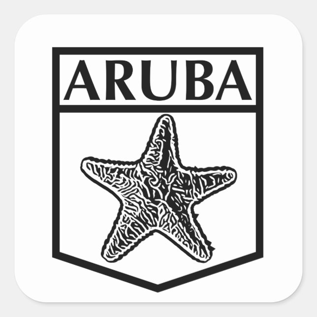 Aruba Island Design - Square Stickers, Glossy, Lar Sticker (Front)