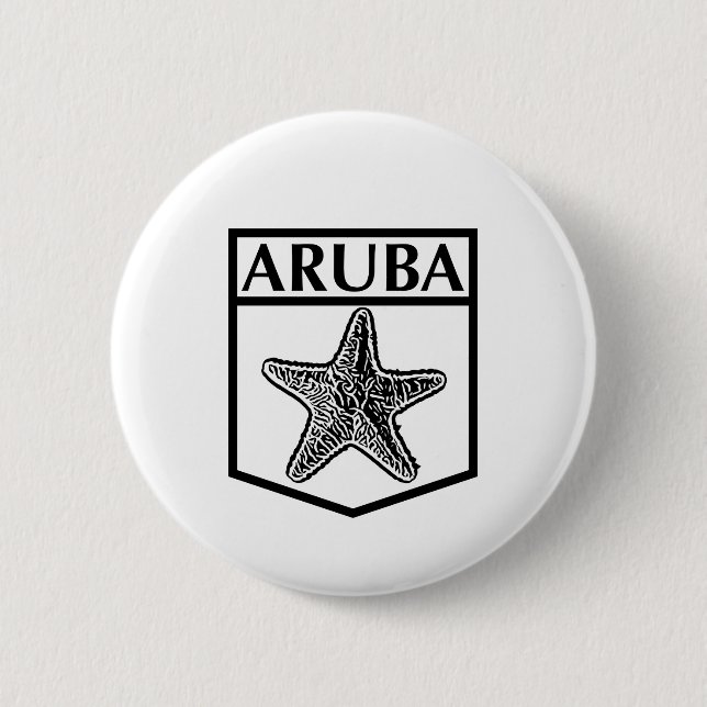 Aruba Island Design - Standard, 2¼ Inch Round Butt Button (Front)