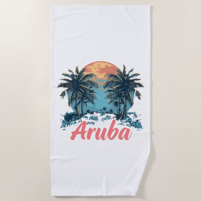 Aruba Island Design (Version 2) - Beach Towel (Front)
