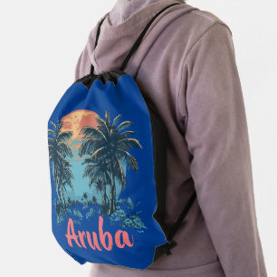 Aruba Island Design (Version 2) - Drawstring Backp Bag