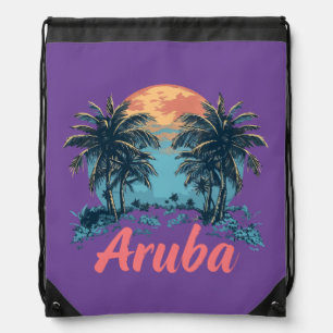 Aruba Island Design (Version 2) - Drawstring Backp Bag