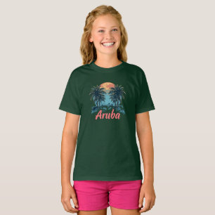 Aruba Island Design (Version 2) - Girls' Basic T-S T-Shirt