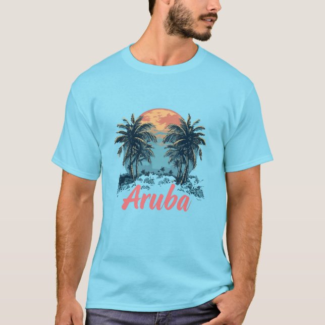 Aruba Island Design (Version 2) - Men's Basic T-Sh T-Shirt (Front)