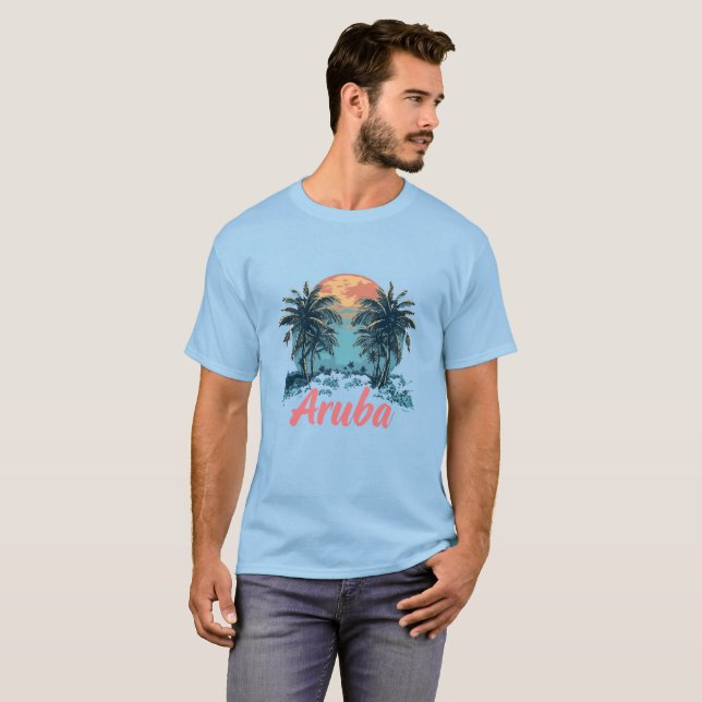 Aruba Island Design (Version 2) - Men's Basic T-Sh T-Shirt (Front Full)