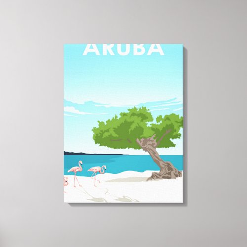 Aruba Island Travel Poster Canvas Print