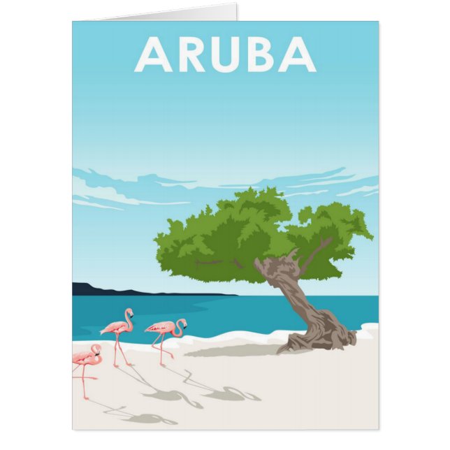 Aruba Island Travel Poster Card (Front)