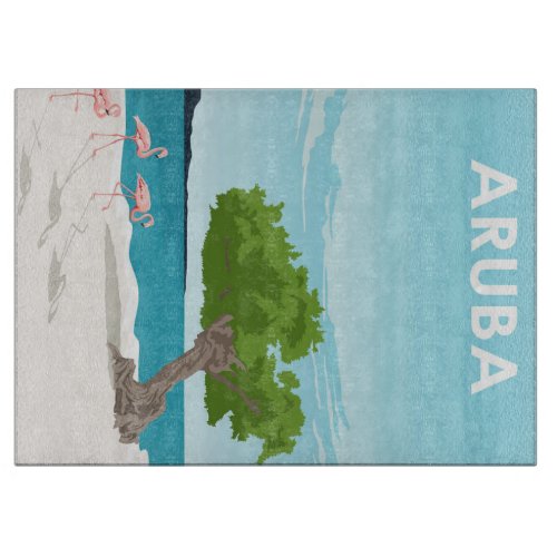 Aruba Island Travel Poster Cutting Board