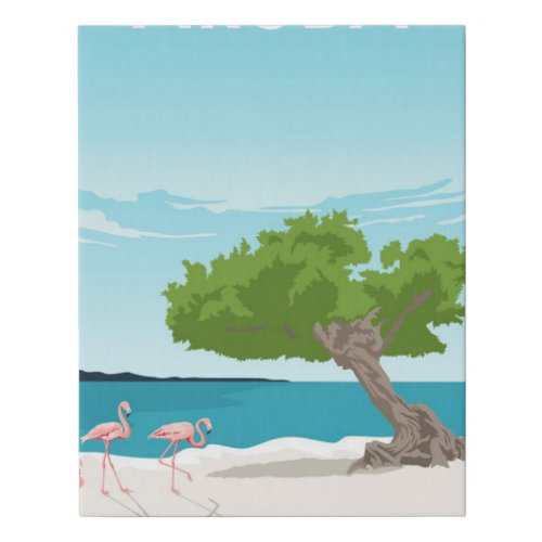 Aruba Island Travel Poster Faux Canvas Print