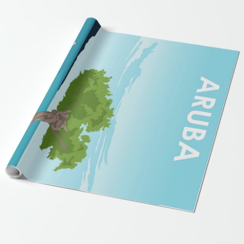 Aruba Island Travel Poster Wrapping Paper