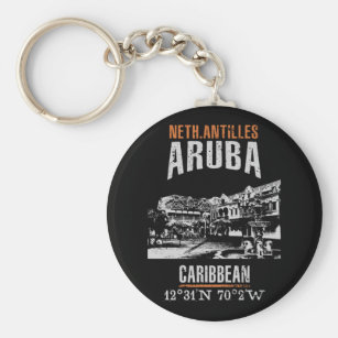Souvenir Aruba Aruban Flag Double Sided Acrylic Key Ring Large