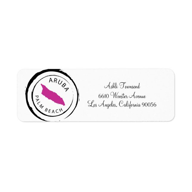 Aruba Map & Customize Your Text Label (Front)