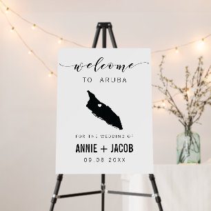 Aruba Map Wedding Welcome Sign,  Foam Board