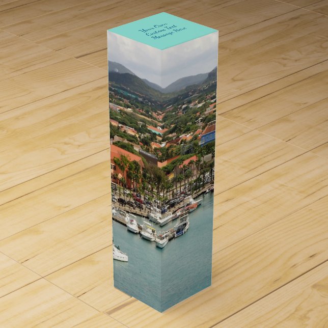 Aruba Marina Custom Wine Gift Box (Front)
