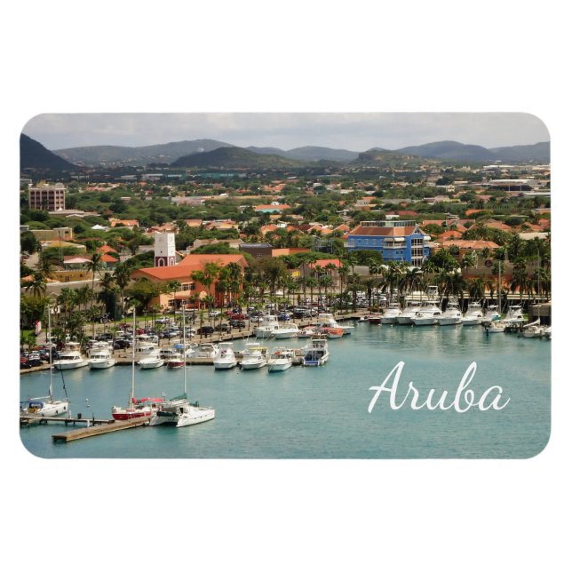 Aruba Marina Large Magnet (Horizontal)