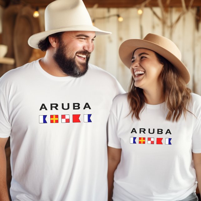 Aruba Maritime Nautical Signal Flags Light-Color T-Shirt (Creator Uploaded)
