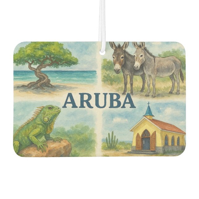 Aruba multiview watercolor air freshener (Front)