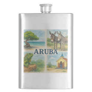 Aruba multiview watercolor flask