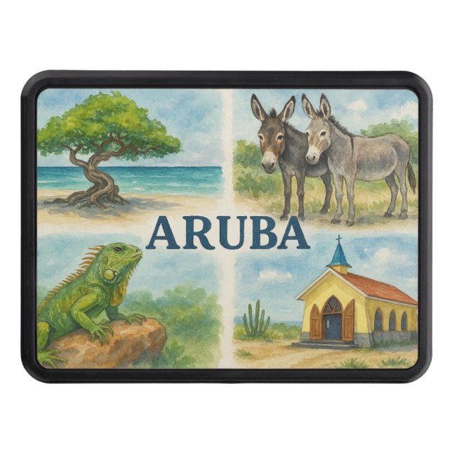 Aruba multiview watercolor hitch cover (Front)