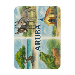 Aruba multiview watercolor magnet