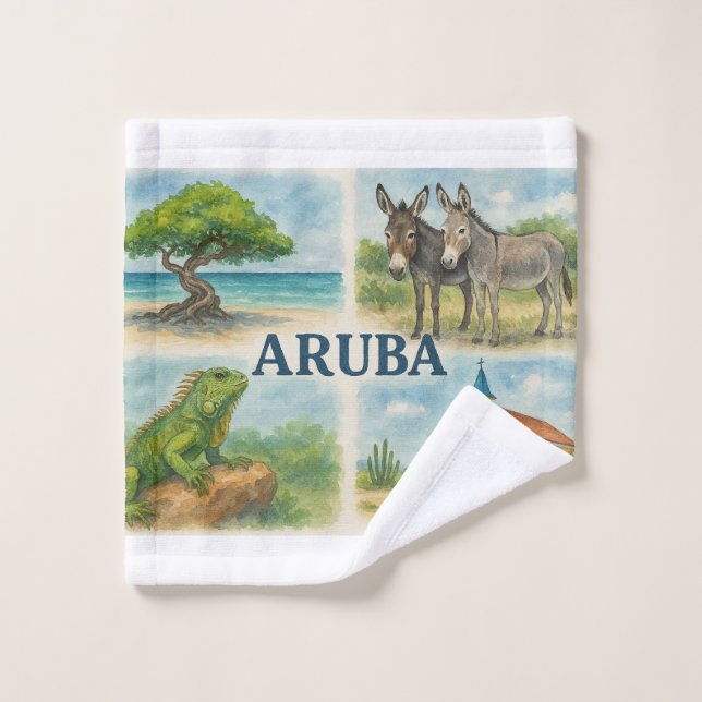 Aruba multiview watercolor wash cloth (Wash Cloth)