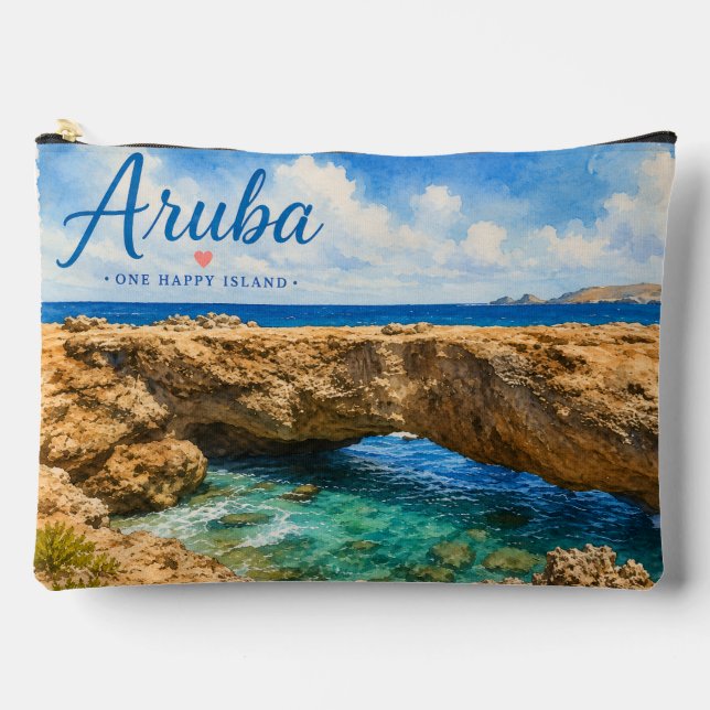 Aruba Natural Bridge rock formation Caribbean  Accessory Pouch (Front)