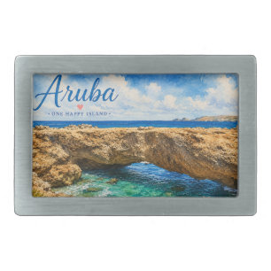 Aruba Natural Bridge rock formation Caribbean  Belt Buckle