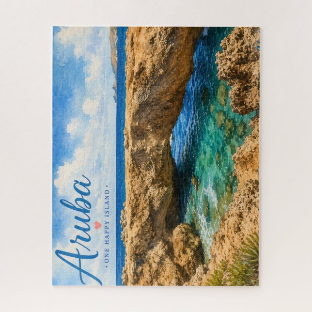 Aruba Natural Bridge rock formation Caribbean  Jigsaw Puzzle (Vertical)