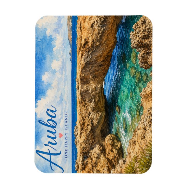 Aruba Natural Bridge rock formation Caribbean  Magnet (Vertical)