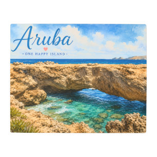 Aruba Natural Bridge rock formation Caribbean  Metal Print