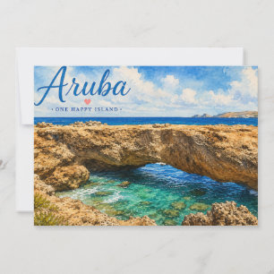 Aruba Natural Bridge rock formation Caribbean  Thank You Card