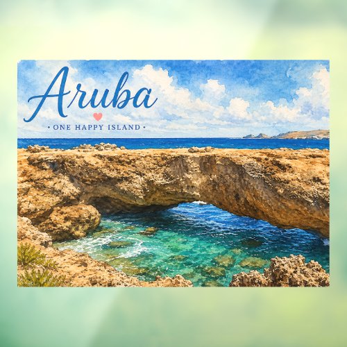 Aruba Natural Bridge rock formation Caribbean  Window Cling