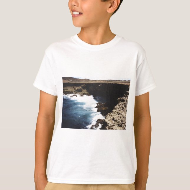 Aruba Ocean Crashing On The Rocks T-Shirt (Front)