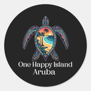 Aruba One Happy Island Aruban Souvenir Vacation Me Classic Round Sticker