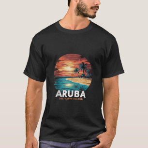 Aruba One Happy Island beautiful sunset beach Summ T-Shirt