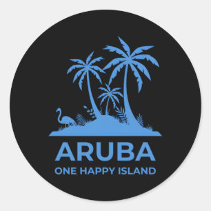 Aruba One Happy Island Classic Round Sticker