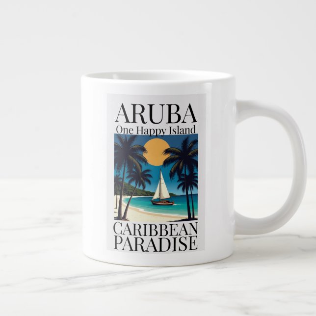 Aruba One Happy Island  Giant Coffee Mug (Right)