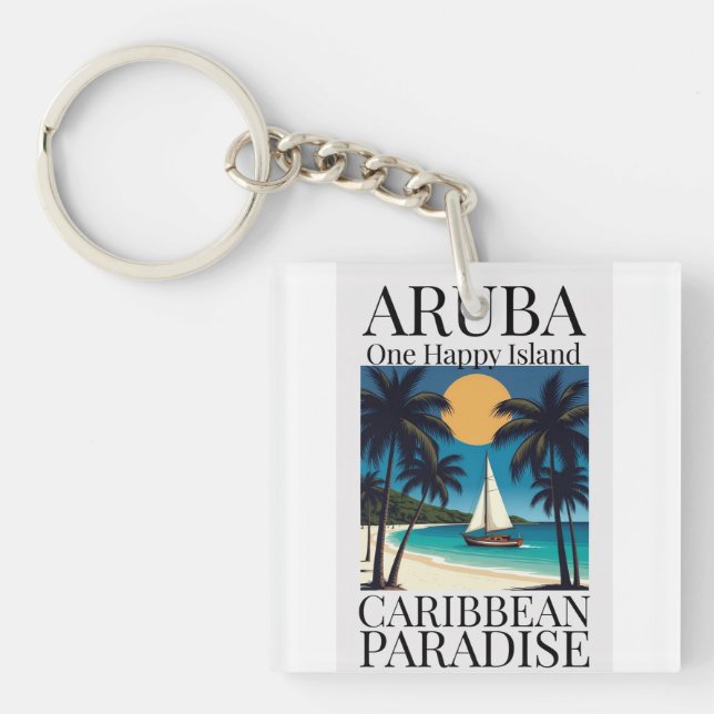 Aruba One Happy Island  Keychain (Front)