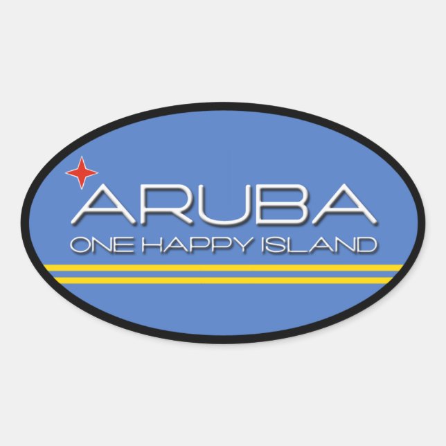 Aruba - One Happy Island Oval Sticker (Front)