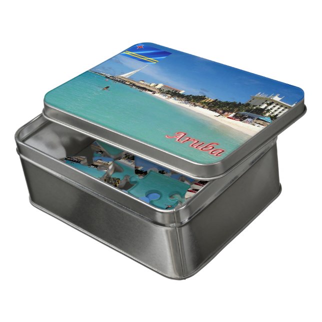 Aruba - Palm Beach - Jigsaw Puzzle (Lid Open)