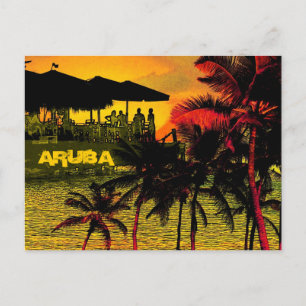 Aruba - plams, sunstet and ocean postcard