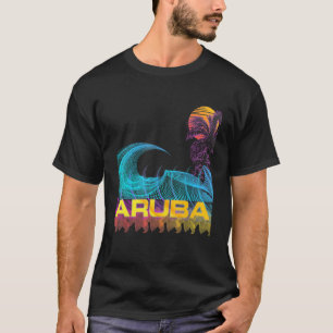 Aruba Retro 80s Style Vintage Vaporwave Surf T-Shirt
