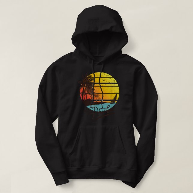 Aruba Retro Summer Tropical Beach   Hoodie (Design Front)