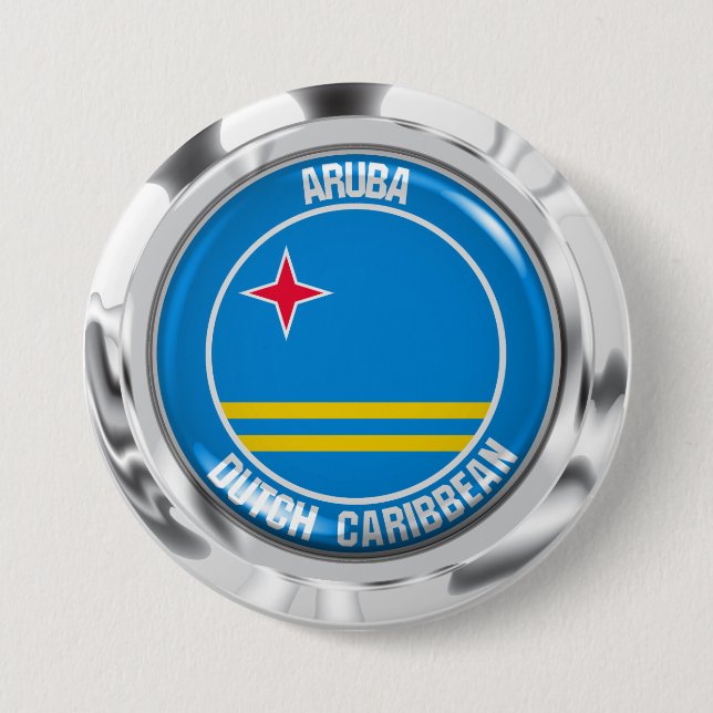 Aruba Round Emblem Button (Front)