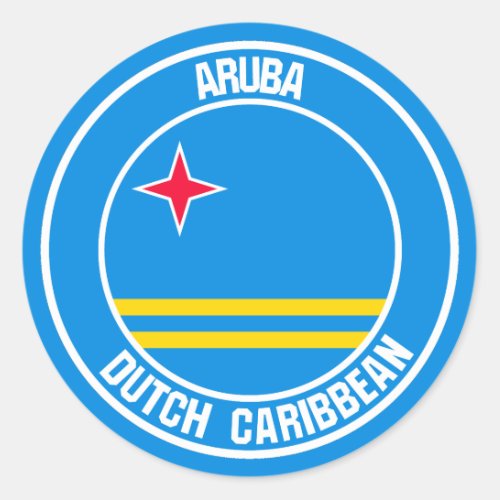 Aruba Round Emblem Classic Round Sticker