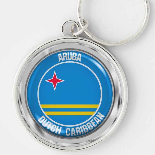 Aruba Round Emblem Keychain (Front)