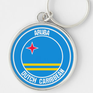 Aruba Round Emblem Keychain