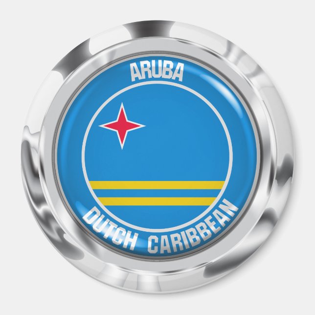 Aruba Round Emblem Magnet (Front)