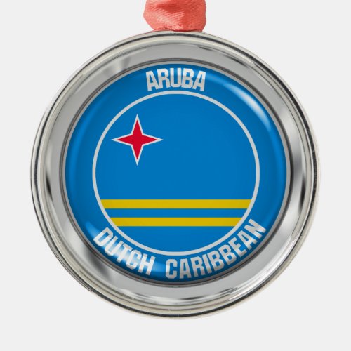 Aruba Round Emblem Metal Ornament